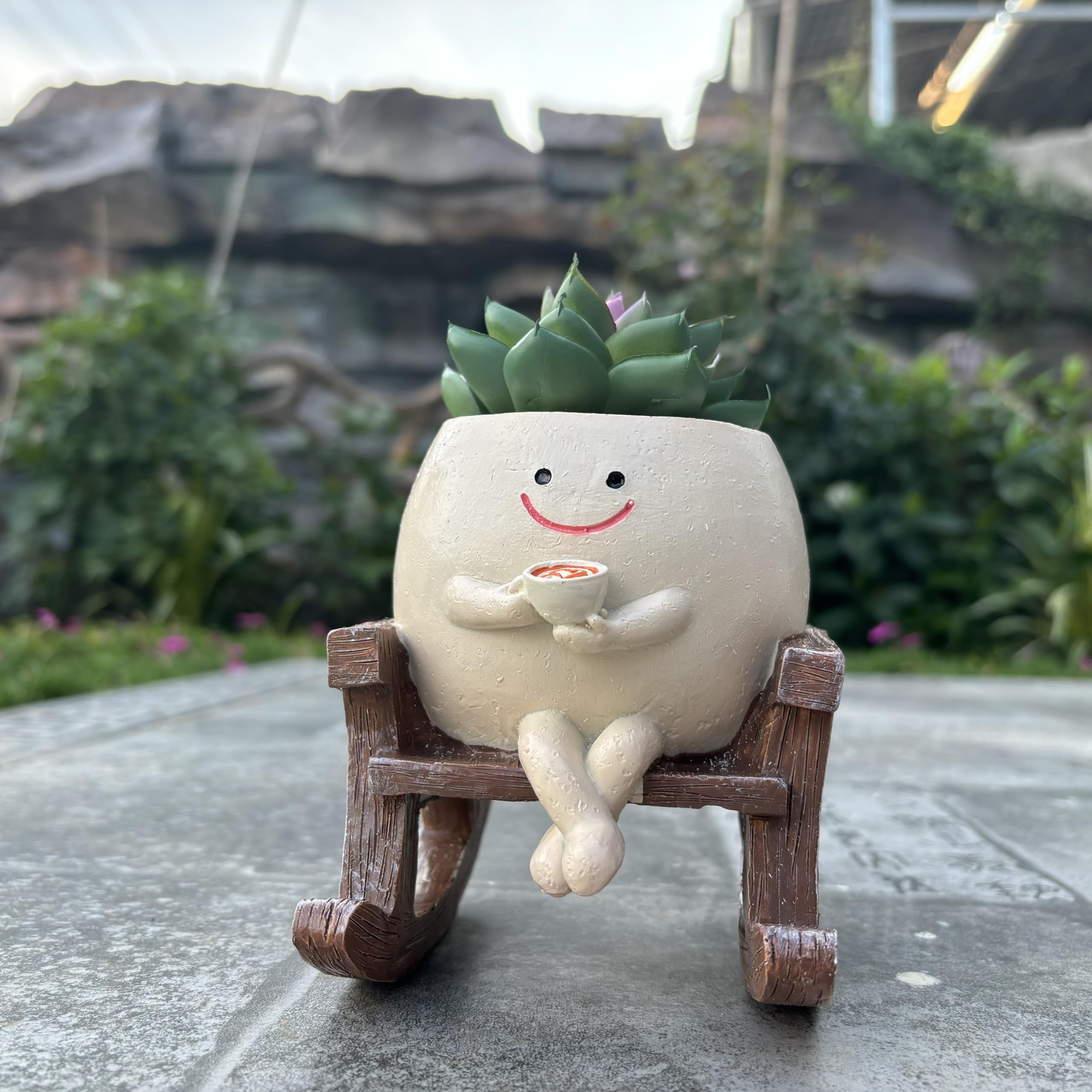 Swinging Smiley Face Plant Pot, Cute Head Swing Planter Pot